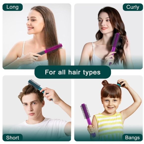 RHOS Round Purple Brush For Blow Dry Hair-1.5 inch Round - Picture 5 of 6